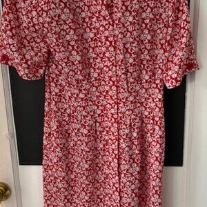 Liz Claiborne Cheery Red Midi Length Dress
